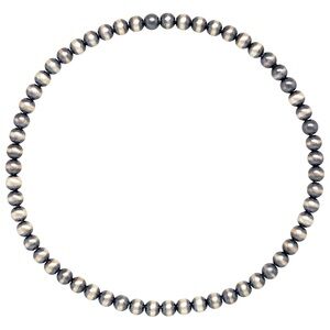 Navajo Pearls Bracelet Real Sterling silver beads stretch, 4mm sterling pearls